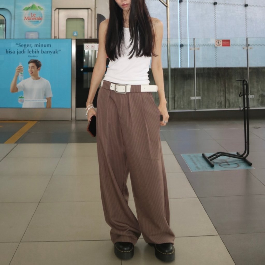 Slacks On Time Striped Outside Work Hours | Celana Panjang | Unisex