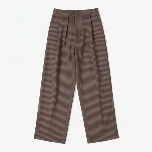 Slacks On Time Brown  Striped Outside Work Hours | Celana Panjang | Unisex