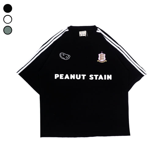 Oversized Tshirt 4 Stripes Arm Black Peanut Stain | Kaos | Unisex