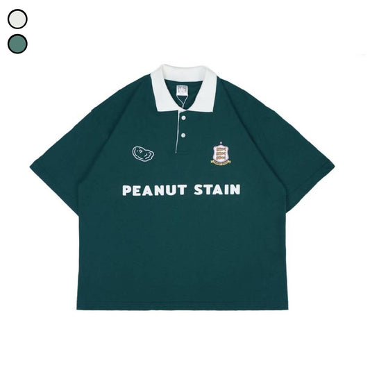 Boxy Oversized Polo Old Money Classic Green Peanut Stain | Kaos Polo | Unisex