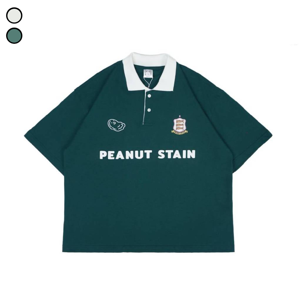 Boxy Oversized Polo Old Money Classic Green Peanut Stain | Kaos Polo | Unisex