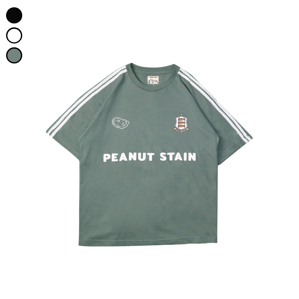 Oversized Tshirt 4 Stripes Arm Green Peanut Stain | Kaos | Unisex