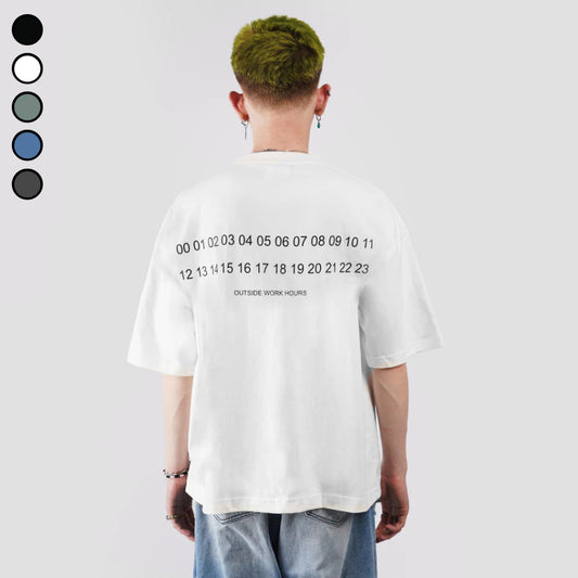 Boxy Tshirt Overtime White Outside Work Hours | Tshirt | Unisex