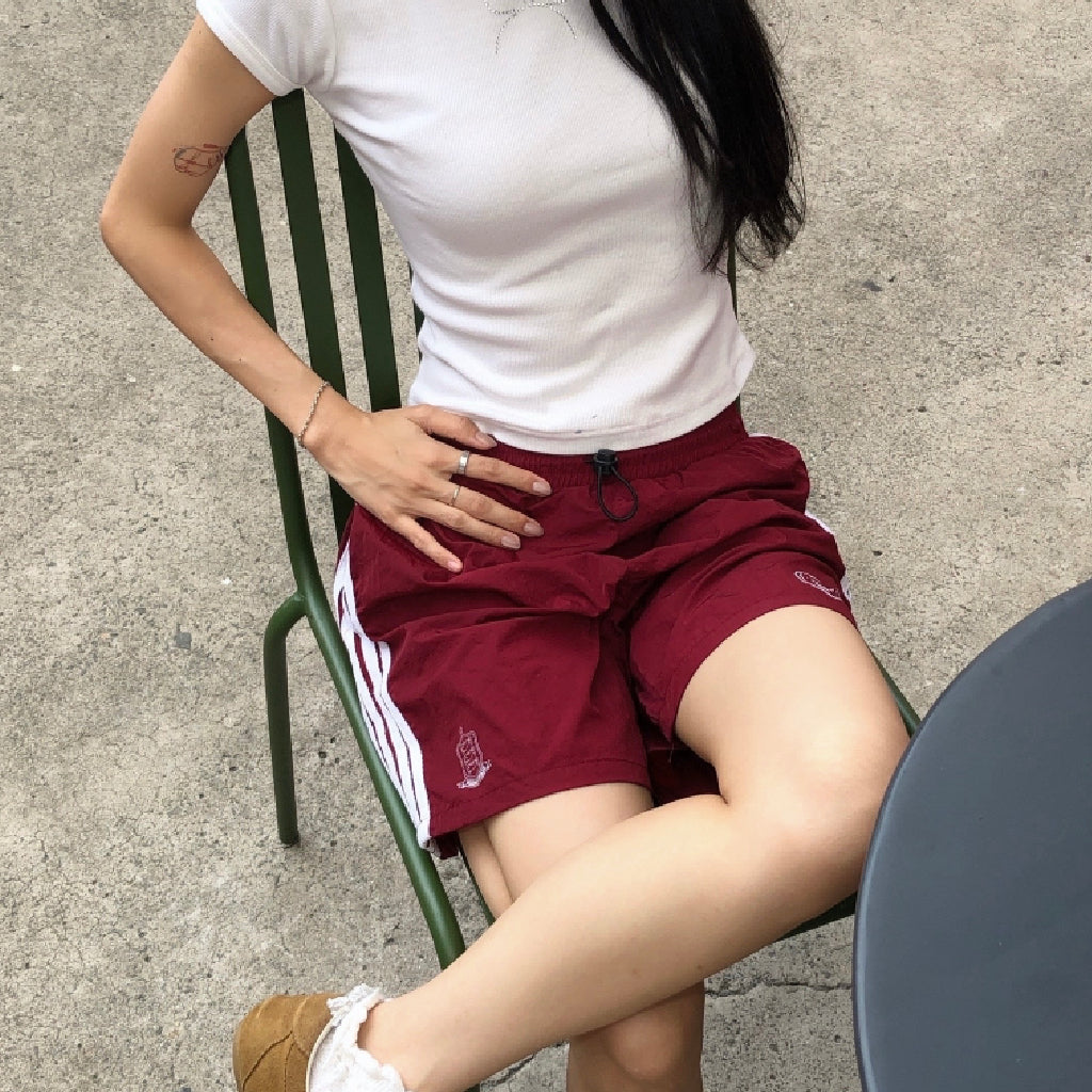 Shorts Nut Running Maroon Nylon Peanut Stain | Celana Pendek | Unisex