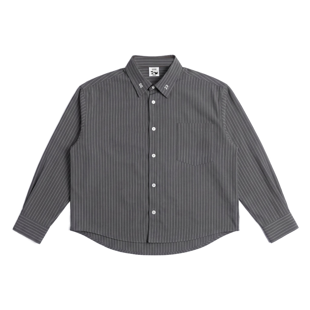 Boxy Shirt Time to Time Striped Outside Work Hours | Kemeja | Unisex