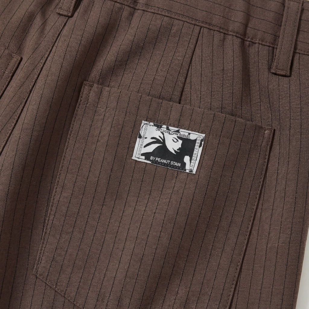 Slacks On Time Brown  Striped Outside Work Hours | Celana Panjang | Unisex