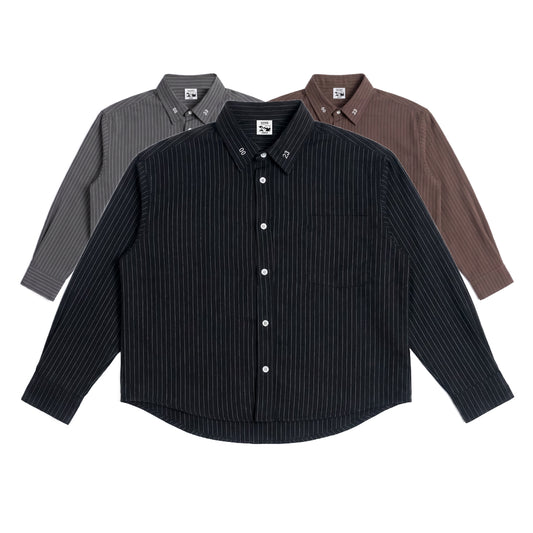 Boxy Shirt Time to Time Striped Outside Work Hours | Kemeja | Unisex