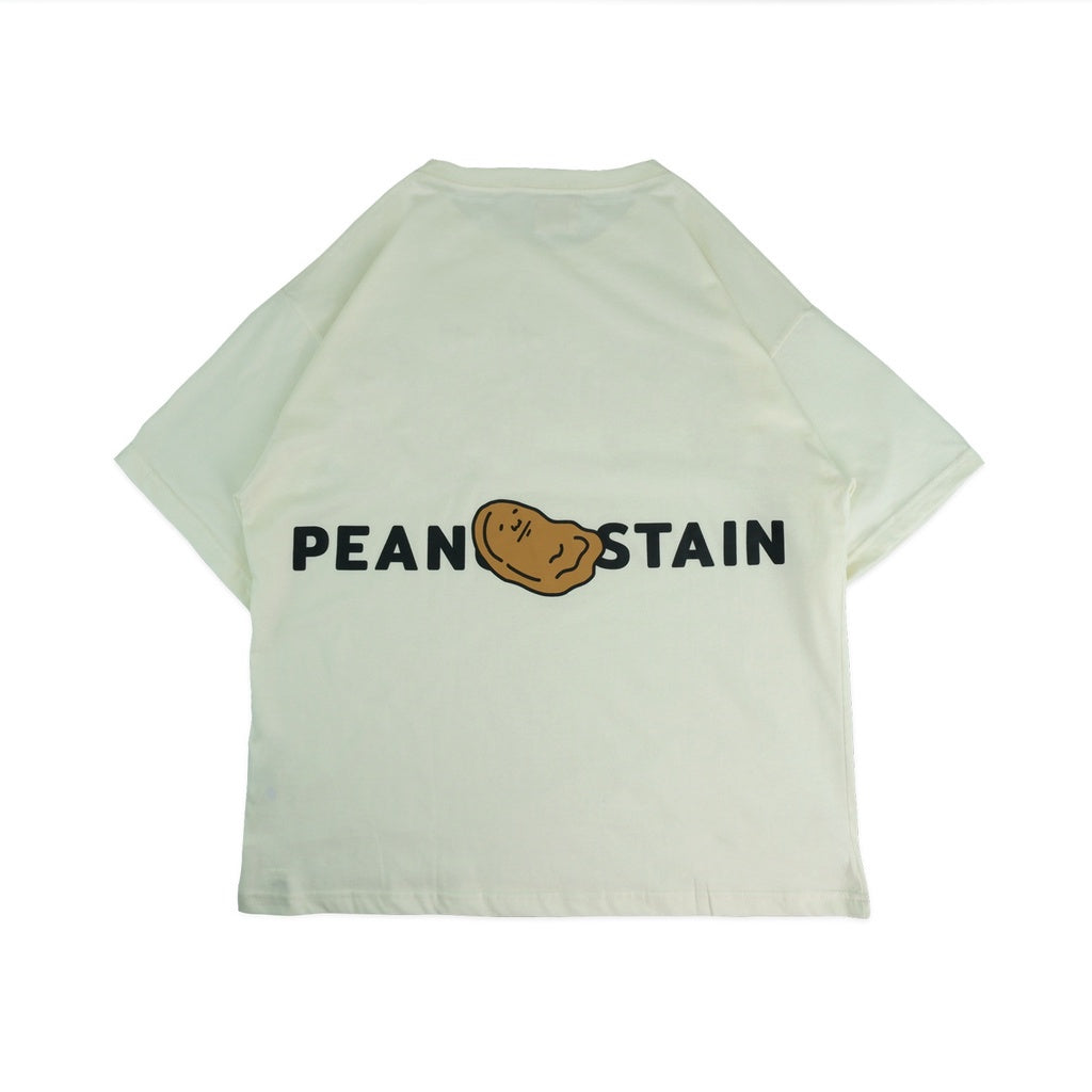 PEANUT STAIN - Big Logo Ivory Oversized Tshirt