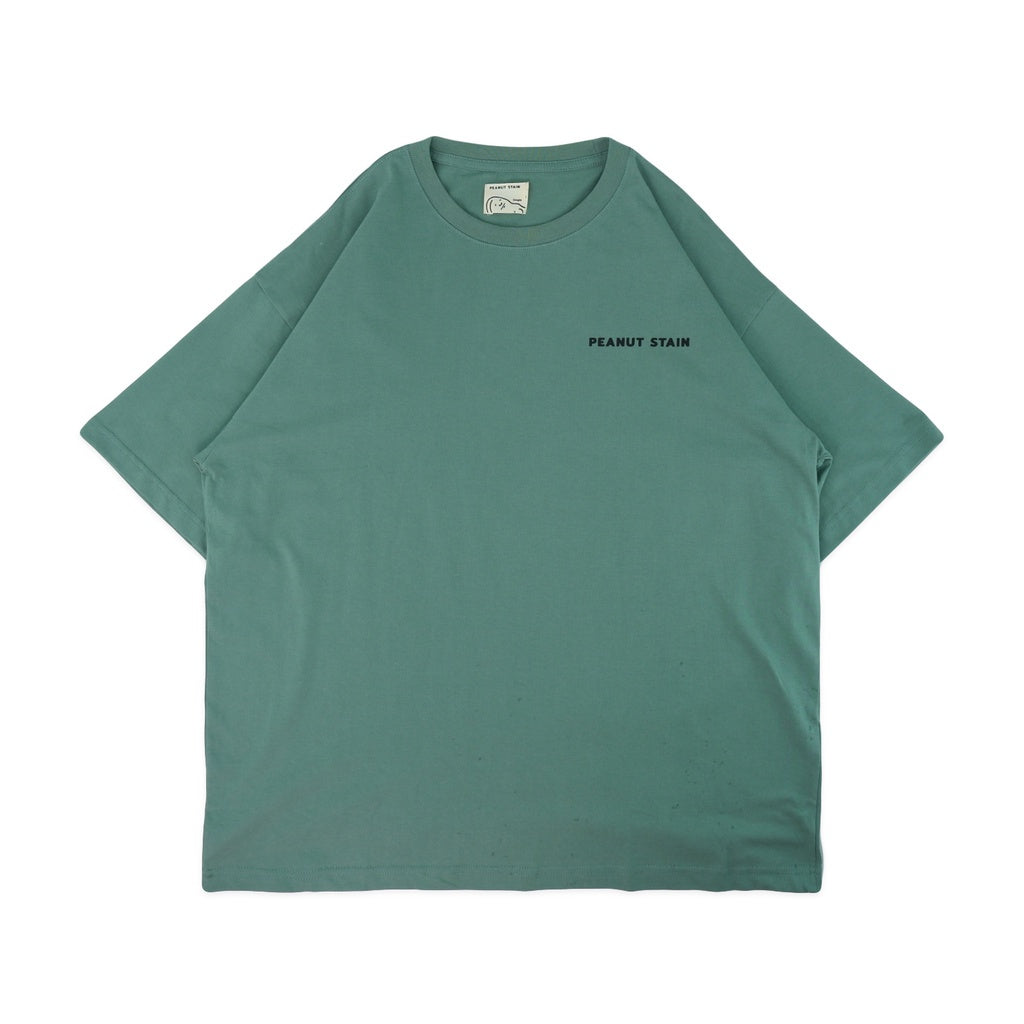 PEANUT STAIN - Big Logo Dusty Green Oversized Tshirt