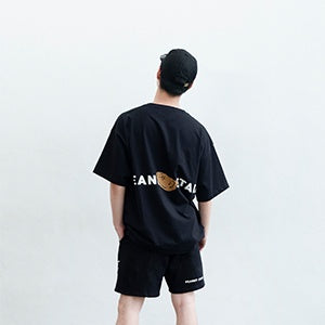 PEANUT STAIN - Big Logo Black Oversized Tshirt