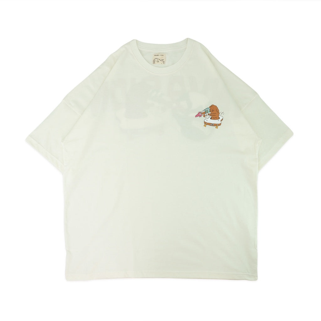 PEANUT STAIN - Invasion Ivory Wide Shoulder Oversized Tshirt