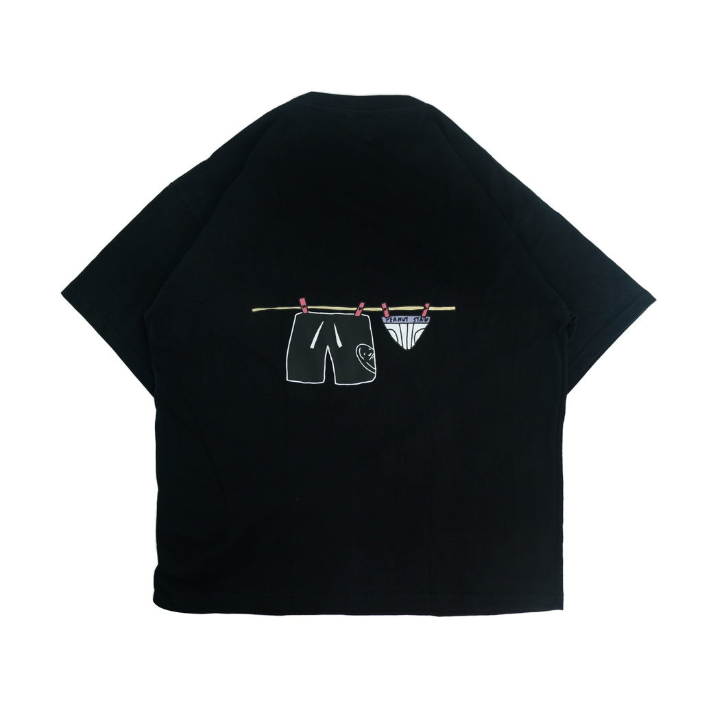 PEANUT STAIN - Hang Out To Dry Black Oversized Tshirt
