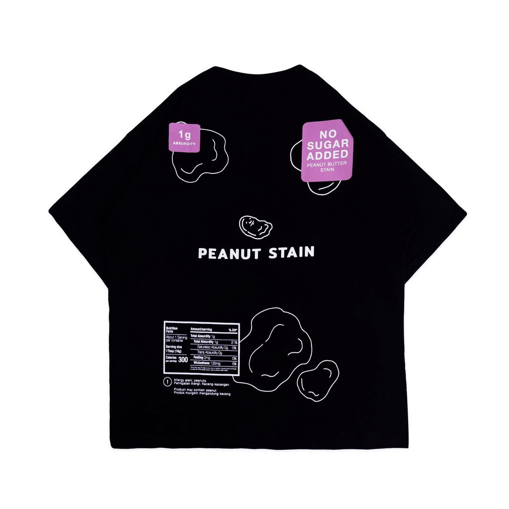 PEANUT STAIN - Packaging Black Oversized Tshirt