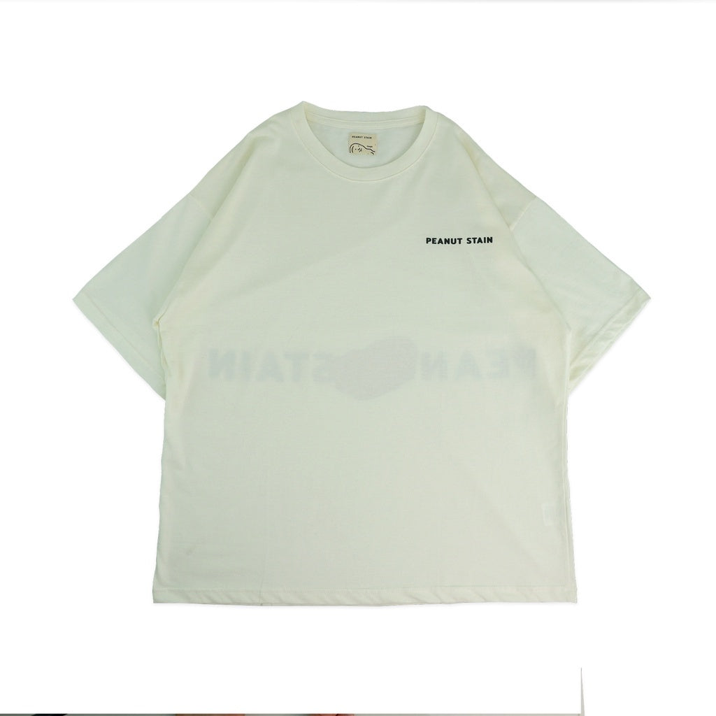PEANUT STAIN - Big Logo Ivory Oversized Tshirt
