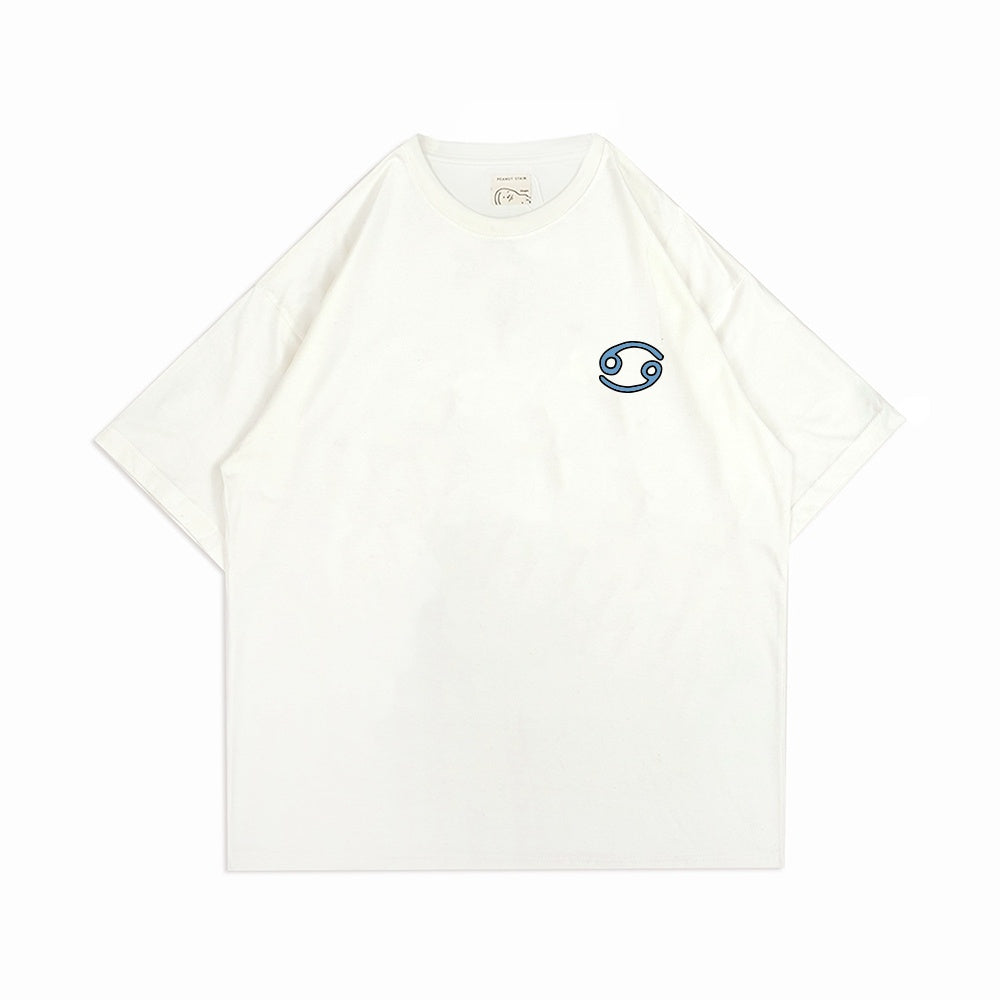 PEANUT STAIN - Cancer Zodiac Ivory Oversized Tshirt