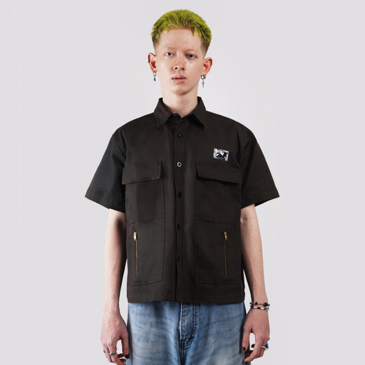 Outside Work Hours - Overtime Dark Bronze Boxy Work Shirt