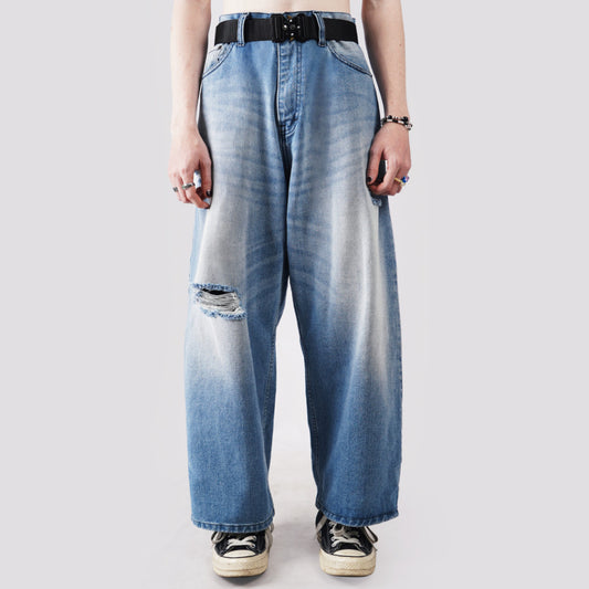Outside Work Hours - Overtime Light Blue Baggy Jeans
